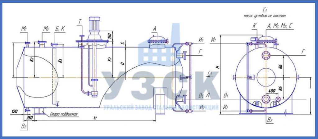 Чертеж емкости ГКК в Экибастузе