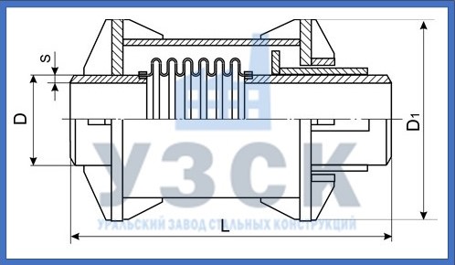 Чертёж компенсатора сильфонного 1КСО в Жаркенте