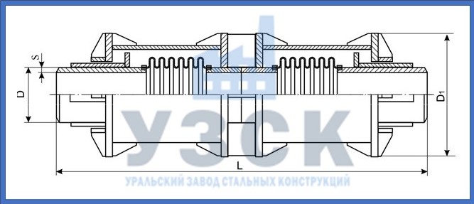 Чертёж компенсатора сильфонного 2КСО в Жаркенте
