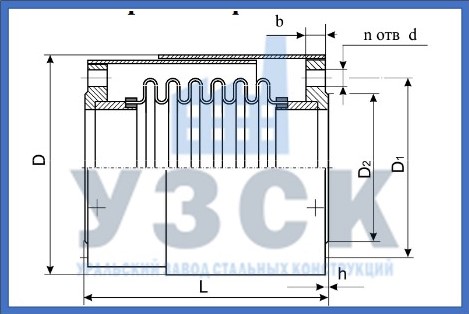 Чертёж сильфонного компенсатора ОФК в Шымкенте
