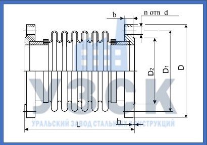 Чертёж сильфонного компенсатора ОФН в Шымкенте