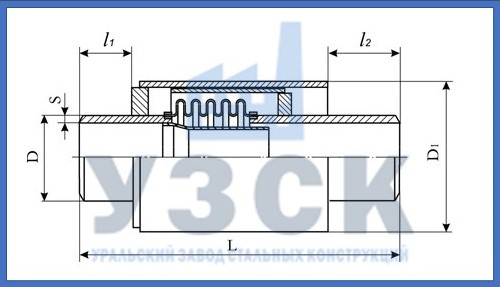 Чертёж сильфонного компенсатора ОПМР в Шымкенте