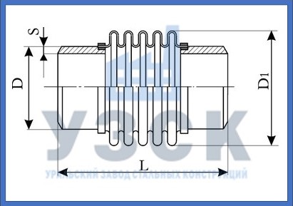 Чертёж сильфонного компенсатора ОПНР в Шымкенте