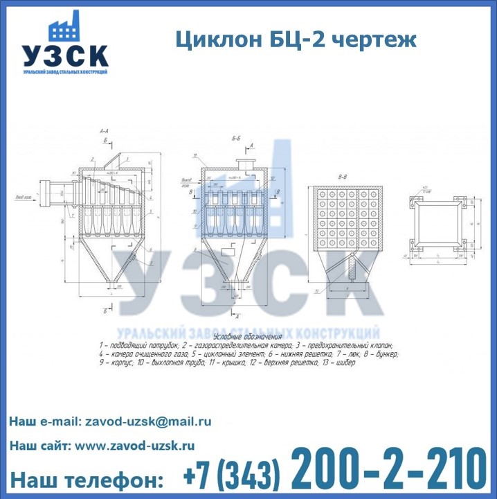 Циклоны батарейные БЦ-2 в Шымкенте